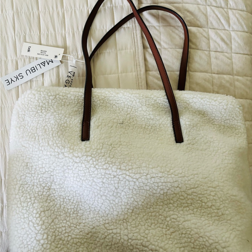 Malibu White Sherpa Tote Bag